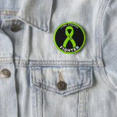 Lyme Disease Fighter Ribbon Black Button (In situ)