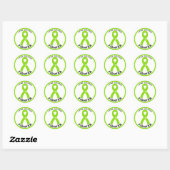 Lyme Disease Fighter Ribbon White Round Sticker (Vel)