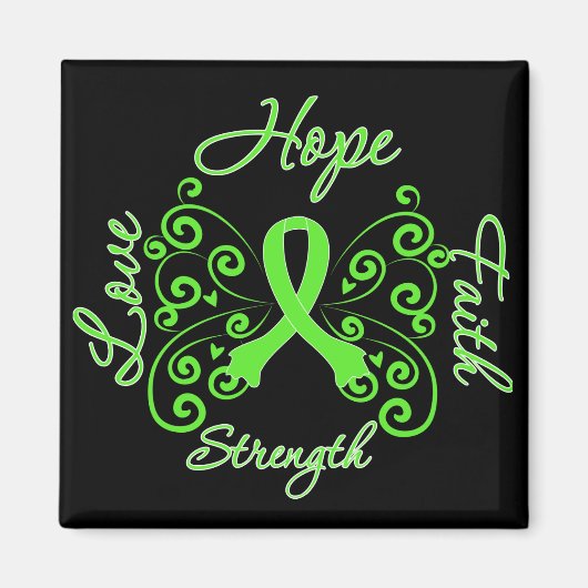 Lyme Disease Hope Motto Butterfly Magneet (Voorkant)