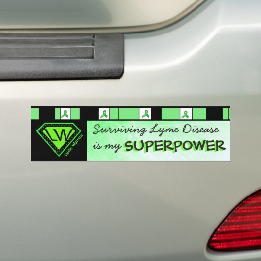 Lyme Disease Warrior Superpower Bumpersticker (Op auto)