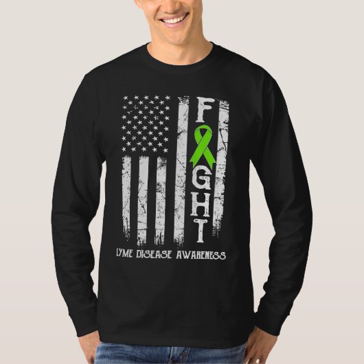 Lyme Disease Warrior US Flag T-shirt (Voorkant)