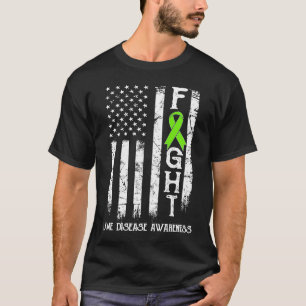 Lyme Disease Warrior US Flag T-shirt