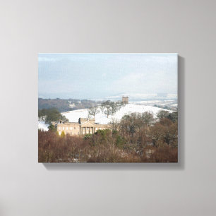 Lyme Hall en The Cage Winter Dank je kaart Canvas Afdruk
