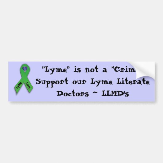 "Lyme is geen crimineel" Bumpersticker (Voorkant)
