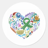 Lyme Limoen Awareness Support Sticker Green Ribbon (Voorkant)
