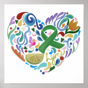 Lyme Limoen Bewustzijn Poster Groen Lint #lyme