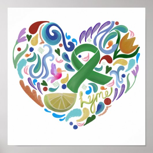 Lyme Limoen Bewustzijn Poster Groen Lint #lyme (Voorkant)