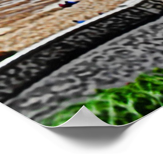 Lyme Regis Beach en Cobb Poster (Hoek)