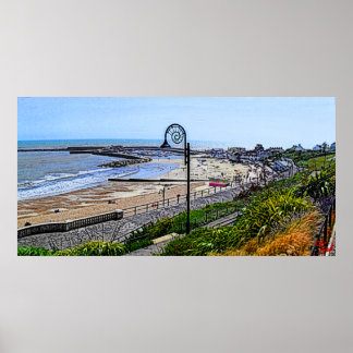 Lyme Regis Beach en Cobb Poster