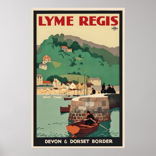 Lyme Regis Devon Dorset Grens Engeland Groot-Britt Poster (Voorkant)