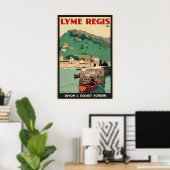 Lyme Regis Devon Dorset Grens Engeland Groot-Britt Poster (Thuiskantoor)