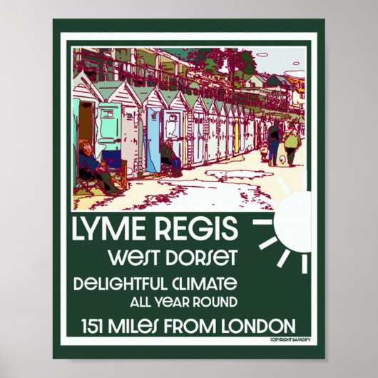 Lyme Regis Dorset England  British Holiday Poster (Voorkant)
