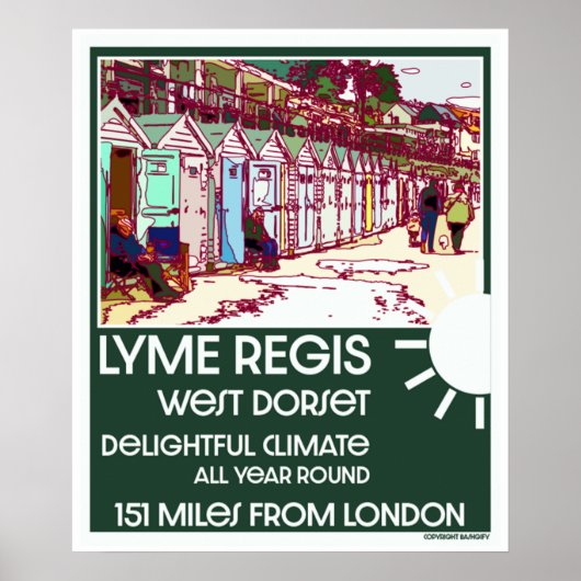Lyme Regis Dorset England  British Holiday Poster (Voorkant)