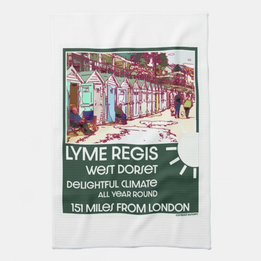 Lyme Regis Dorset England  British Holiday Theedoek (Verticaal)