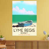Lyme Regis, dorset Vintage poster. Canvas Afdruk (Insitu (Woonkamer))