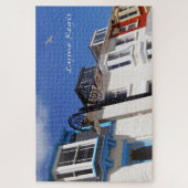 Lyme Regis, gebouwen op de zeedijk. Legpuzzel (Verticaal)
