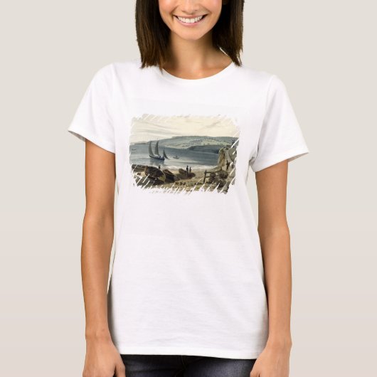 Lyme Regis uit Charmouth, Dorset uit 'A Voyage' T-shirt (Voorkant)