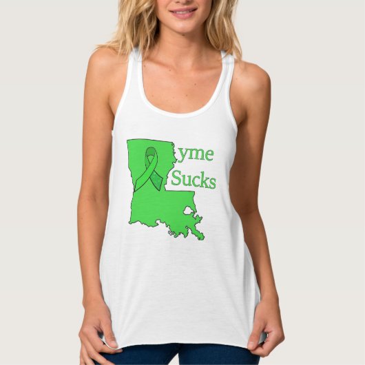 "Lyme Sucks" in Louisiana Dames Tank Top (Voorkant)