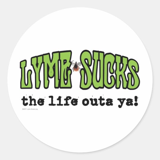 Lyme Sucks Ronde Sticker (Voorkant)
