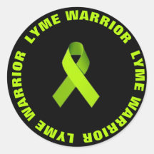 Lyme Warrior Ribbon Activism Awareness Sticker