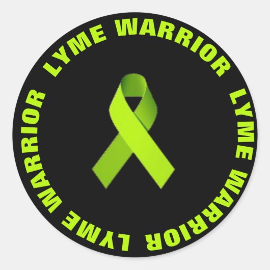 Lyme Warrior Ribbon Activism Awareness Sticker (Voorkant)