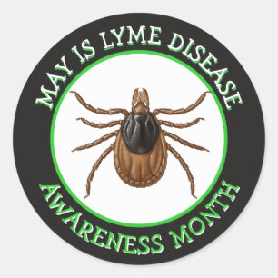 Lyme-ziekte bewustwordingsmaand Herten-teken Ronde Sticker