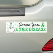 Lyme-ziekte bewustzijn bumpersticker met een midde (Op auto)