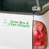 Lyme-ziekte bewustzijn bumpersticker met een midde (Op Truck)