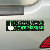 Lyme Ziekte Bewustzijn Bumpersticker Middenvinger (Op auto)