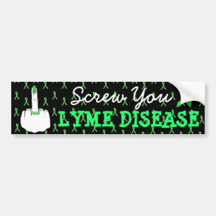Lyme Ziekte Bewustzijn Bumpersticker Middenvinger