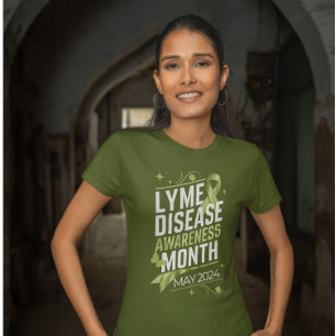 Lyme Ziekte Bewustzijn Maand Onderwijs Ondersteuni T-shirt