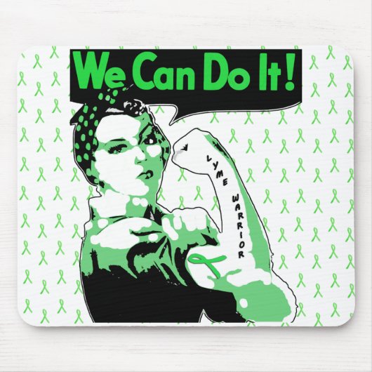 Lyme-ziekte bewustzijn "We Can Do It" Muismat (Voorkant)