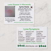 Lyme-ziekte bij Kaarten met Minnesota-informatie Visitekaartje (Voorkant / Achterkant)