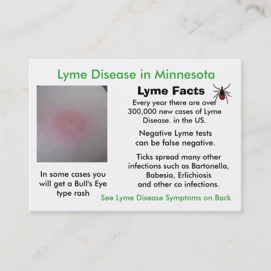 Lyme-ziekte bij Kaarten met Minnesota-informatie Visitekaartje (Voorkant)
