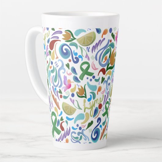 Lyme Ziekte Ondersteuning Lintlimoenen #lyme Latte Mok (Linkerhoek)