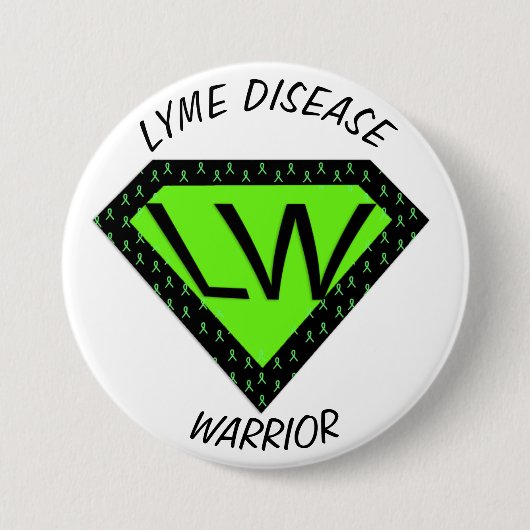 Lyme-ziekte Warrior-knop Ronde Button 7,6 Cm (Voorkant)