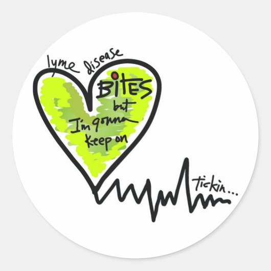 LymeAngels / Lyme bijt! Ronde Sticker (Voorkant)