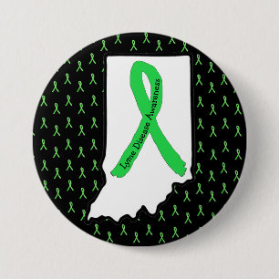 Lymekziekte in Indiana bewustzijnslint knop Ronde Button 7,6 Cm
