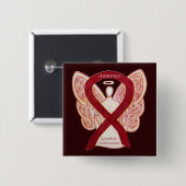 Lymfeklieren Bewustmaking Ribbon Angel Pin Vierkante Button 5,1 Cm (Voorkant /achterkant)