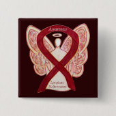 Lymfeklieren Bewustmaking Ribbon Angel Pin Vierkante Button 5,1 Cm (Voorkant)