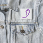 Lymfoma's Violet Ribbon A4 van Hodgkin Vierkante Button 5,1 Cm (In situ)