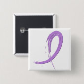 Lymfoma's Violet Ribbon A4 van Hodgkin Vierkante Button 5,1 Cm (Voorkant /achterkant)