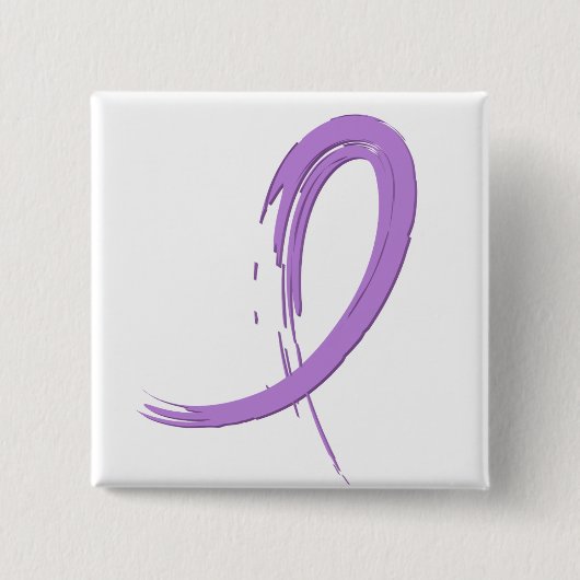 Lymfoma's Violet Ribbon A4 van Hodgkin Vierkante Button 5,1 Cm (Voorkant)