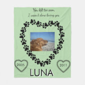 Lymfoom Awareness Pootafdruk Hart Fleece Deken (Voorkant)