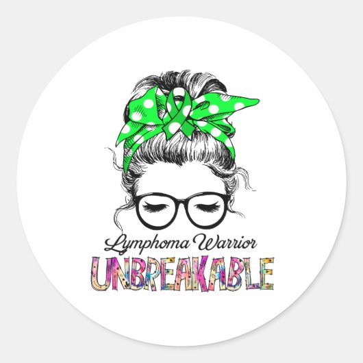 Lymfoom Bewustheid Klantenondersteuning Ronde Sticker (Voorkant)