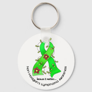 Lymfoom Bewustheid Non-Hodgkins FLOWER RIBBON 1 Sleutelhanger