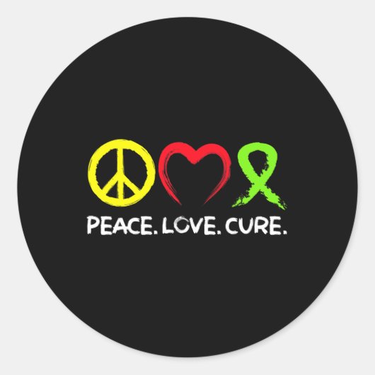 Lymfoom bewustzijn Vrede Liefde Genezing Ronde Sticker (Voorkant)