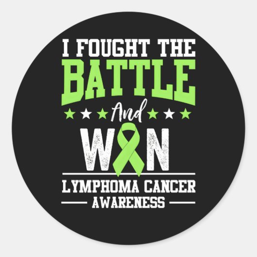 Lymfoom Cancer Awareness Survivor Lime Green Ribb Ronde Sticker (Voorkant)