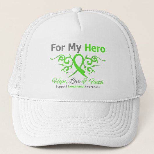 Lymfoom Cancer Tribal Ribbon Hero Trucker Pet (Voorkant)