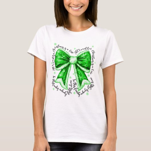 Lymfoom Cure Christmas Bow Shirt (Voorkant)